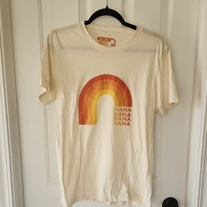 Modern Daisy Cream T-Shirt with Rainbow Graphic